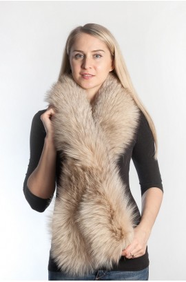 Platinum fur scarf - cream coffee